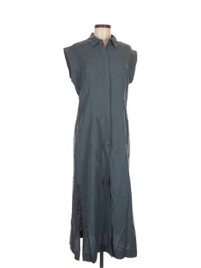 MNG Sleeveless Collared Maxi Dress in Slate Gray
